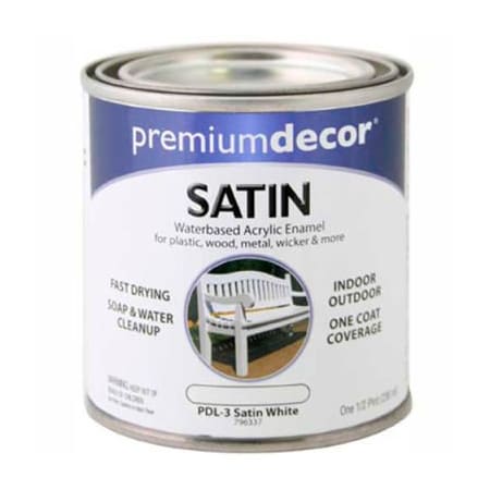 General Paint Interior/Exterior Paint, Satin, White, 1/2 Pint 796337